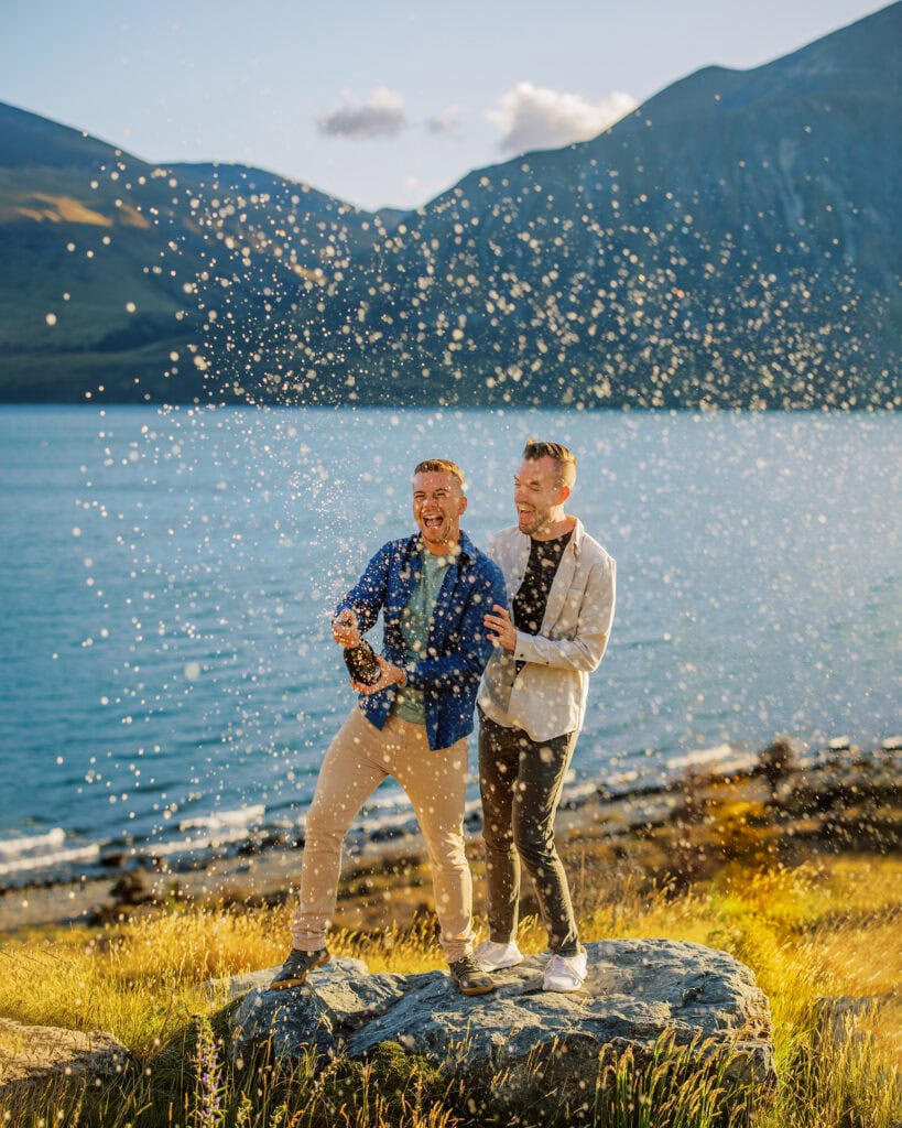 Gay couple's engagement photos in New Zealand.