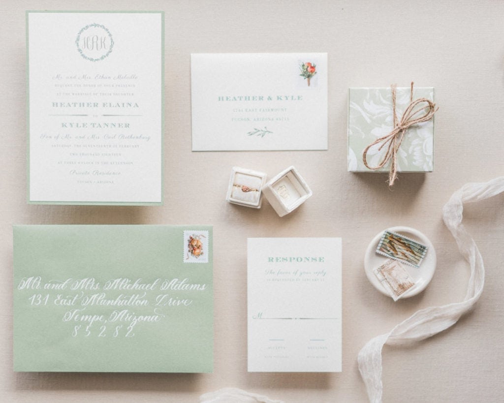 wedding invitation suite for a wedding in Italy