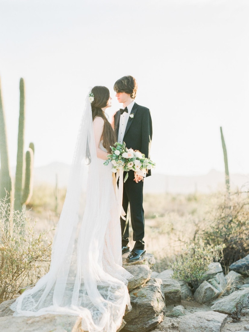 wedding photography of a couple in the Sonoran Desert