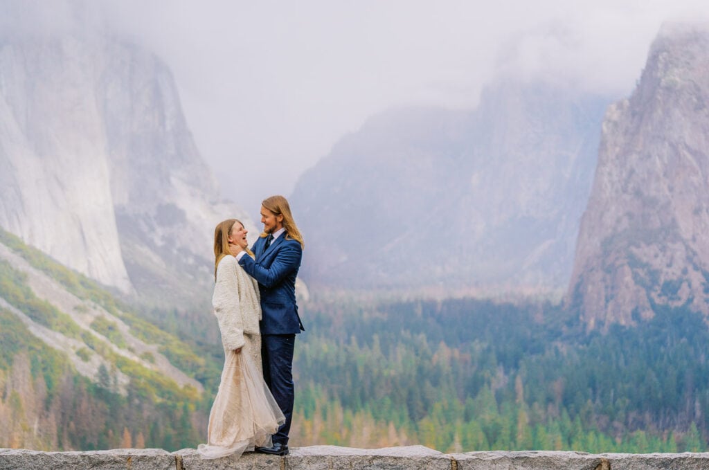 Yosemite National Park elopement at Tunnel View in California.