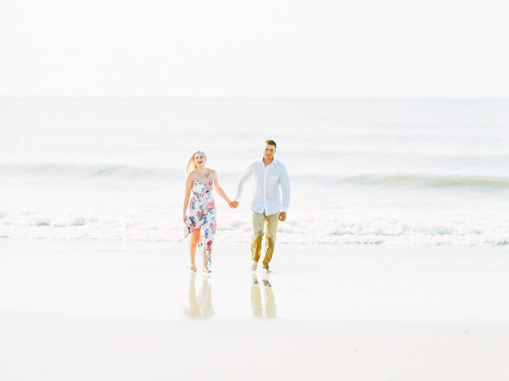 adventure session with a couple at Tybee Island, Georgia