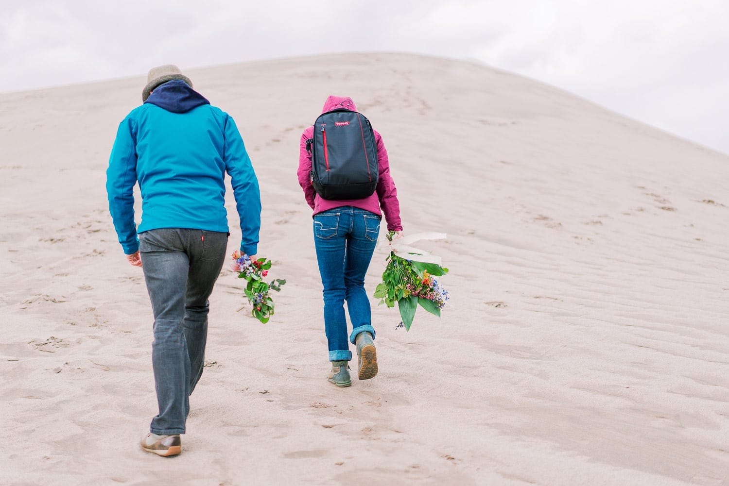 hiking the Great Sand Dunes in Colorado for an elopement