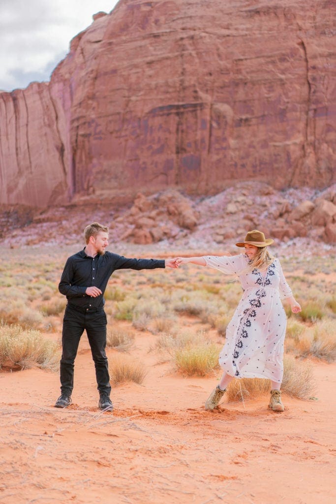 first dance at an elopement in Moab, Utah