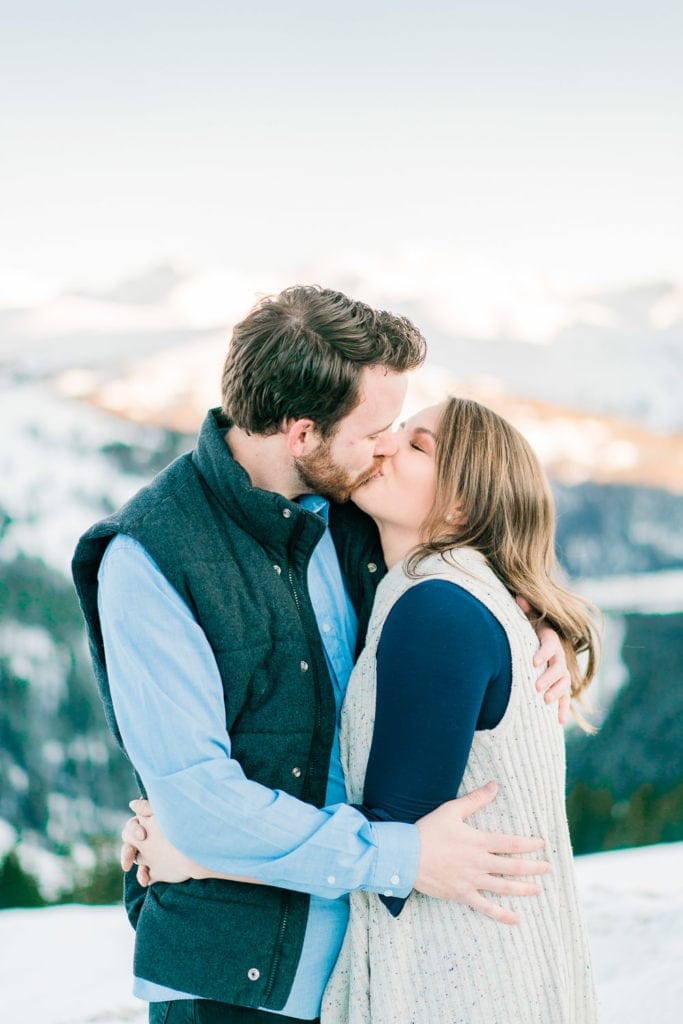 Nate & Kelsey | romantic snowy engagement session in Colorado