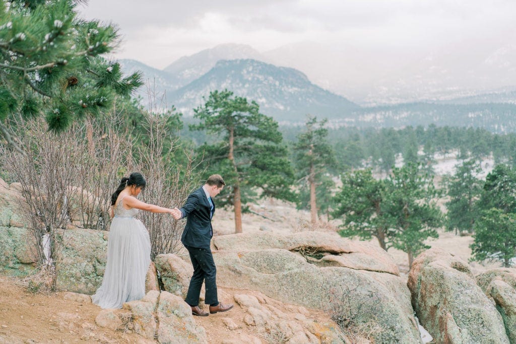 vow renewal at 3M Curve in Rocky Mountain National Park