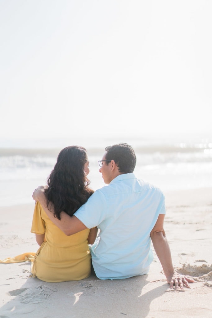 romantic engagement photography at Dayton Beach in Florida