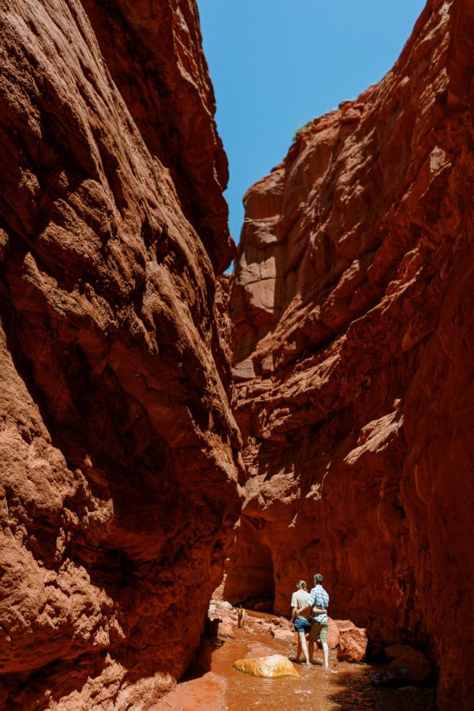 slot canyon in Moab | Moab, UT engagement session