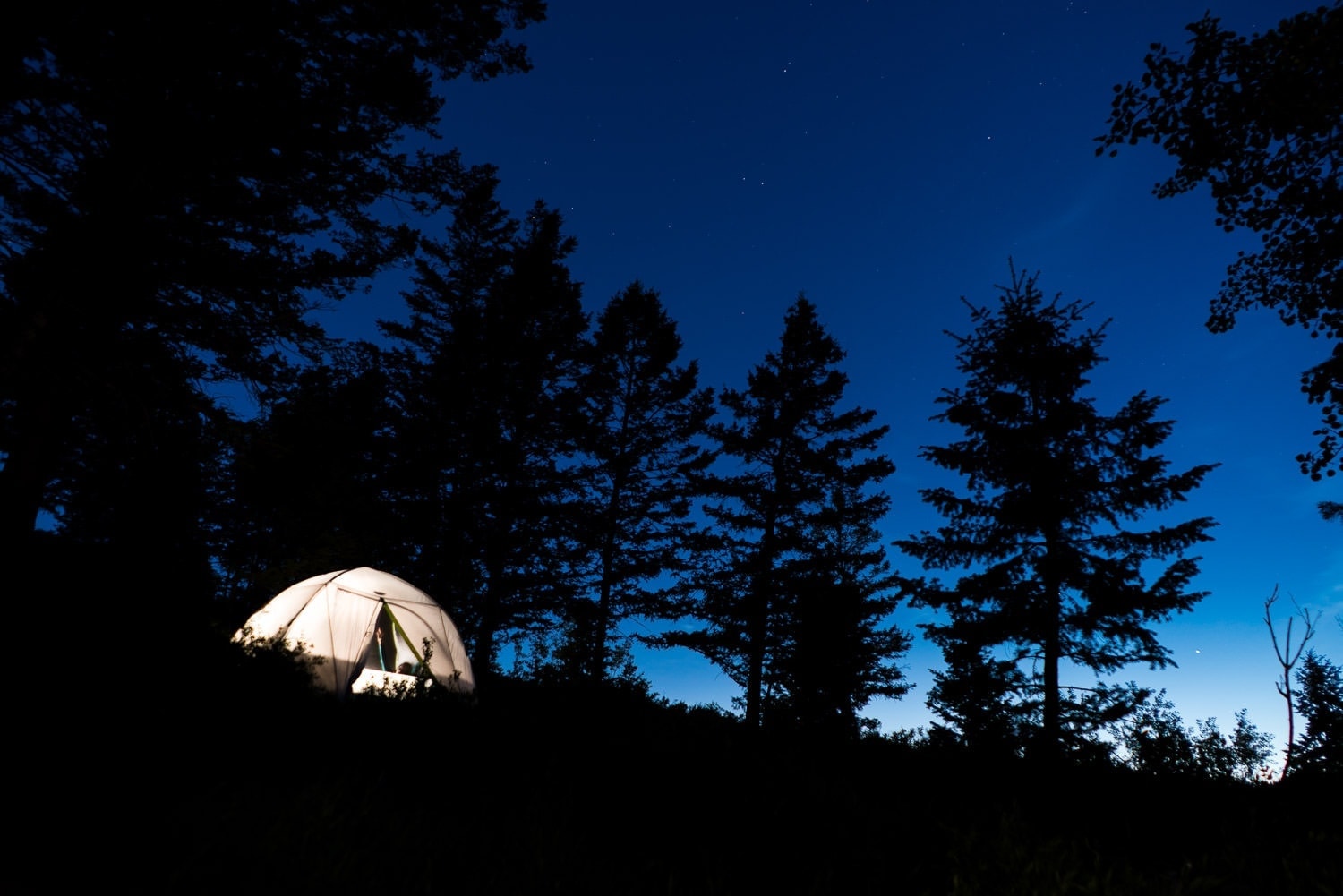 camping in Grand Teton National Park under the stars at night