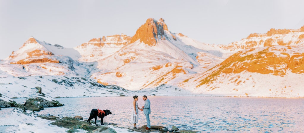 Mountain elopement in Silverton, Colorado at sunrise.