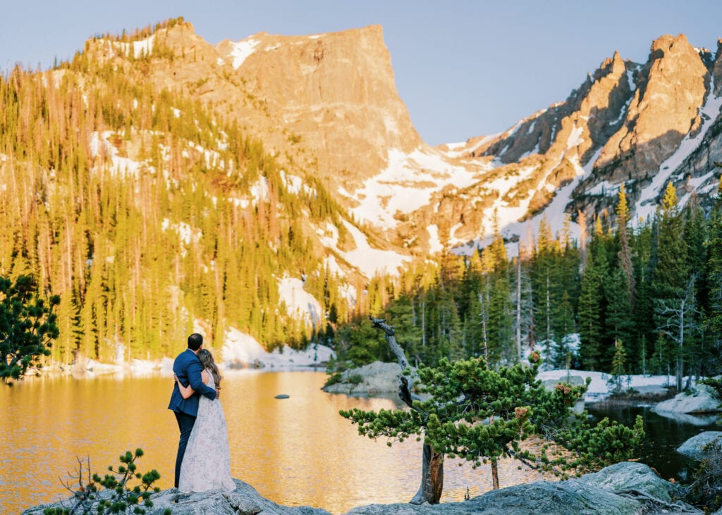 Adventure elopement in Colorado in Rocky Mountain National Park in the spring.