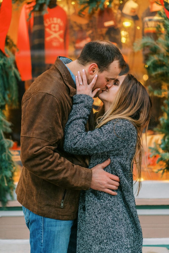 Holiday engagement photos in Telluride, Colorado.