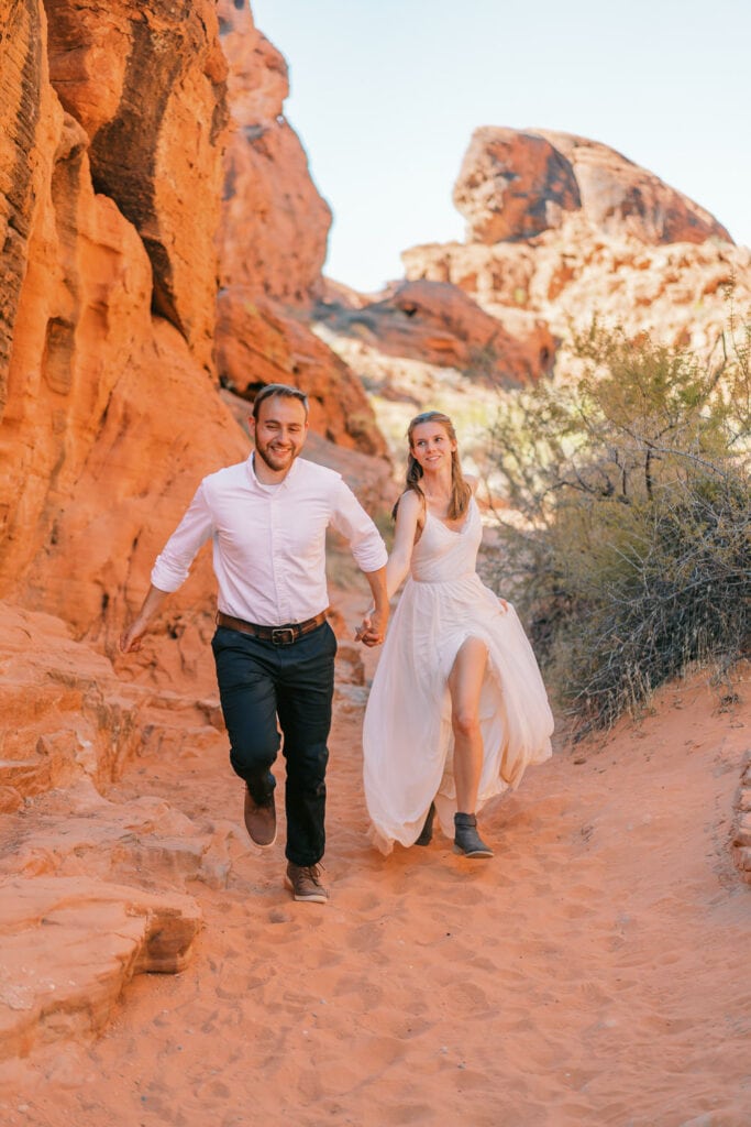 Fun elopement in Valley of Fire State Park in Nevada.