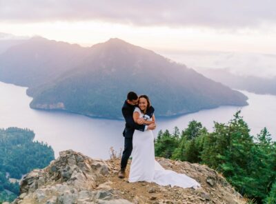 Elopement in Olympic National Park with Beaches, Lakes, & Mountains